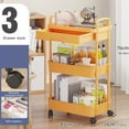 thumbnail image 4 of ZNNT Rolling Utility Cart Storage Rack with 360-Degree Swivel Wheels Multi-Tier Shelves Design Easy Assembly Multifunctional Storage Trolley, 4 of 7