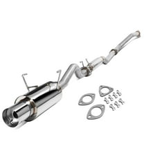 DNA Motoring For 01-05 Honda Civic EX Performance Catback Exhaust 4" Muffler Tip w/Removable Silencer