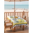 thumbnail image 2 of Outdoor Tablecloth with Umbrella Hole for Patio/Picnic/Party/Camping, Yellow Lemon Waterproof Table Cloth Rectangle Table Cover Washable, Summer Botanical Black White Plaid Pastoral (52"x 70"), 2 of 8