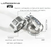 His and Hers Wedding Ring Sets Couples Rings 10kt White Gold Plated White Cz Titanium band