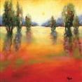 thumbnail image 2 of Reeves, Molly 15x15 Gold Ornate Wood Framed with Double Matting Museum Art Print Titled - Sunset Landscape, 2 of 4