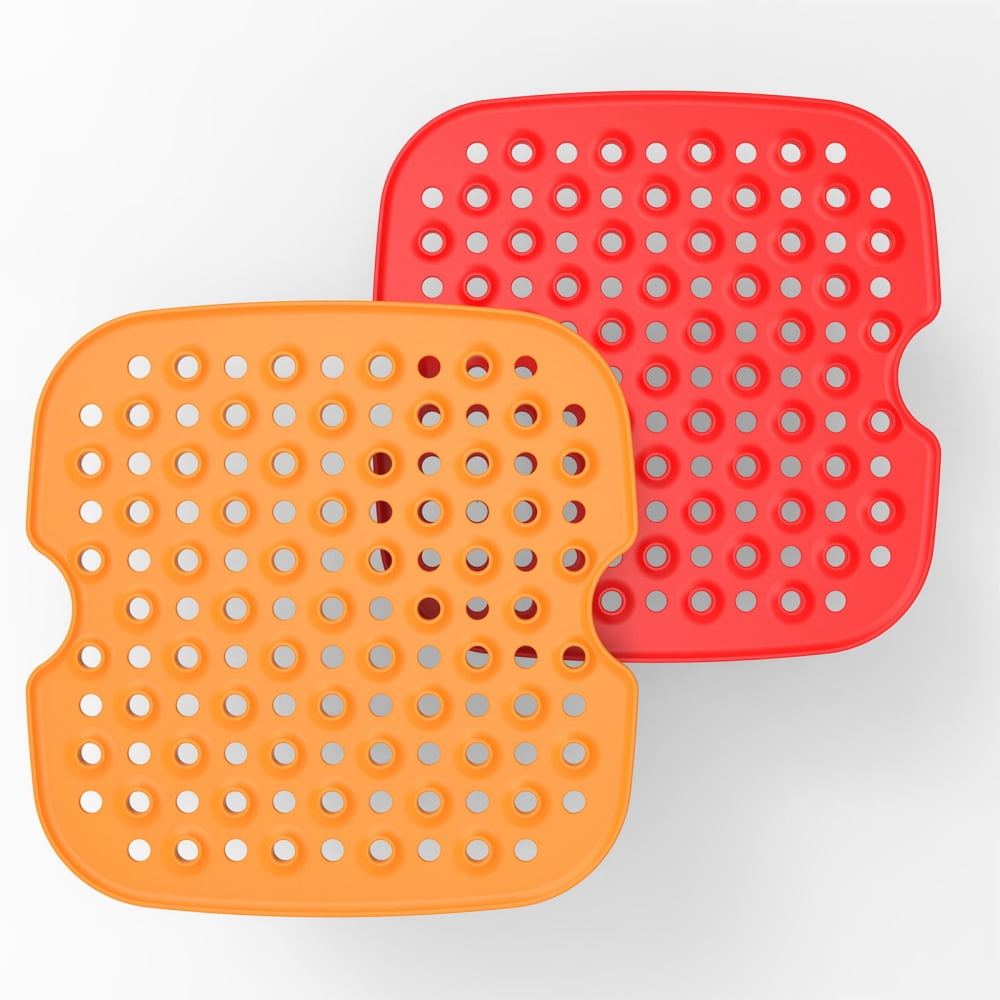 Rumbeast 3Pcs Silicone Air Fryer Liners, 8.27 inch Square Reusable