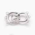 thumbnail image 3 of Brass Hook Clasps 3-Strand 6-Hole Real Platinum Plated 36mm Hole: 1.8~2mm, 3 of 3