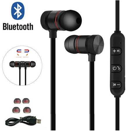 Magnetic Wireless Bluetooth V4.1 Headset Stereo Headphone Sport Earphone Earbud for iPhone 11/11 Pro Samsung LG