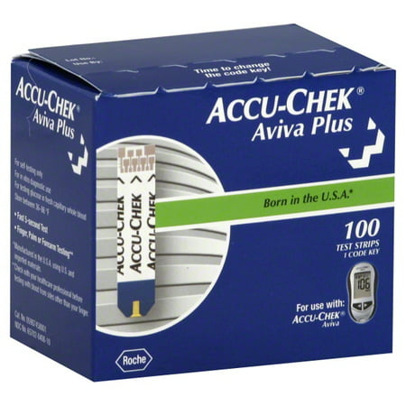 Accu-Chek Aviva Plus Blood Glucose Test Strips, 100