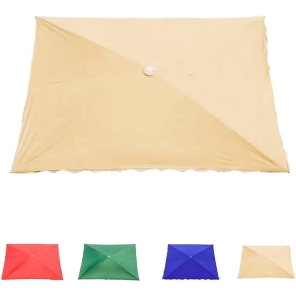 BTBZGFGNYU 8 ft x 10 ft 4 Rib Rectangle Patio Umbrella Canopies, Beige