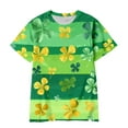 thumbnail image 4 of Shamrock Printed T-Shirts for Kids Irish Spring Summer Tops Round Neck Short Sleeve Soft Comfortable Casual Boys Girls St Patricks Day Z05-Mint Green 11-12 Years, 4 of 4