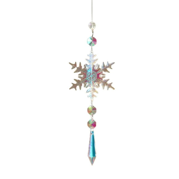TIELUTT Christmas Colorful Icicle Pendant Window Christmas Display Hanging Ribbon Job Well Done Ornament Stained Glass Window Panel Abstract Stone Decorative Decorative Glass Beads Large