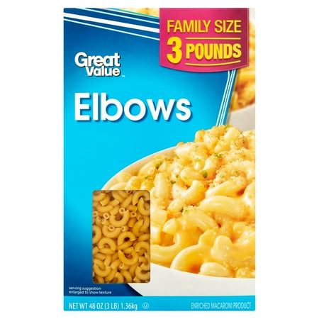 Encore Value Pack - (2 pack) Great Value Elbows, Family Size, 3 lb