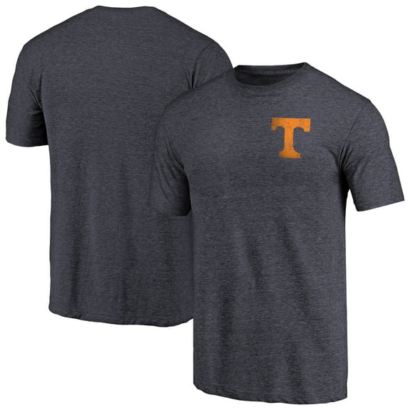 Men's Navy Tennessee Volunteers Left Chest Distressed Logo Tri-Blend T-Shirt