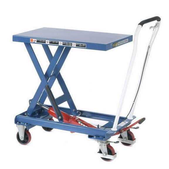 Mobile Scissor Lift Table, 39 x 20 Platform, 1650 Lb. Capacity, Single Scissor