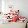 thumbnail image 6 of Manfei Cute Cartoon Penguin Twin Bedding Sets 7pcs, Kawaii Animal Bedding Comforter Set, Pink Snowflakes Sheet Sets, Super Cozy Room Decor, 6 of 8