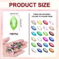 thumbnail image 2 of Uxcell 100Pcs Horse Eye Shape Rhinestones Glass Point Back Beads for Jewelry Making, Green Yellow 6x12mm, 2 of 6