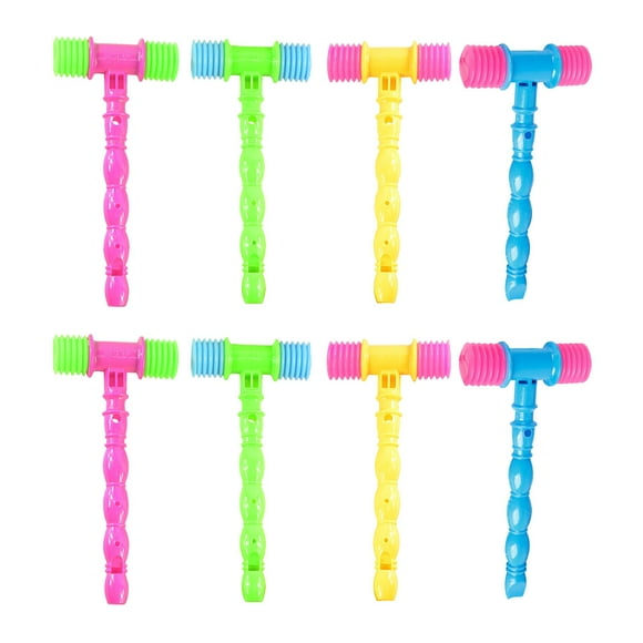 8pcs Plastic Hammers with Whistle Hammer Kids Plastic Hammers