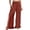 Brick Red, variant on Woman Fashion Ruffle Hem Pant Smocked Elastic High Waist Long Pants for Women Linen Spring Fall Trousers (Khaki, M)