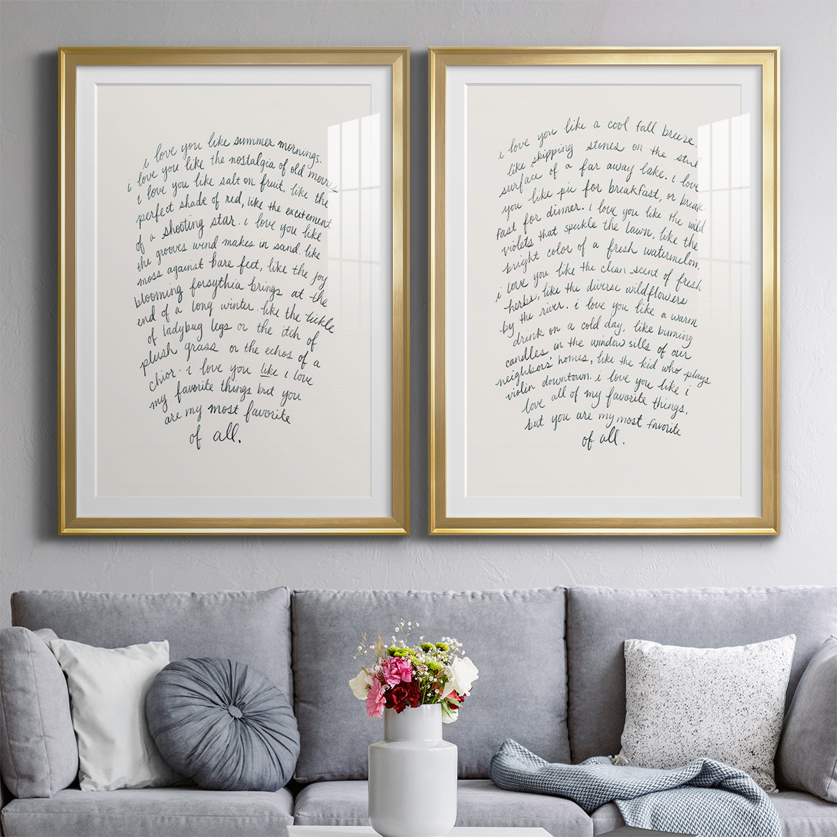 Wexford Home Letter to a Lover I Premium Framed Print, 30.5" x 42.5" - Ready to Hang, Gold (Set of 2)