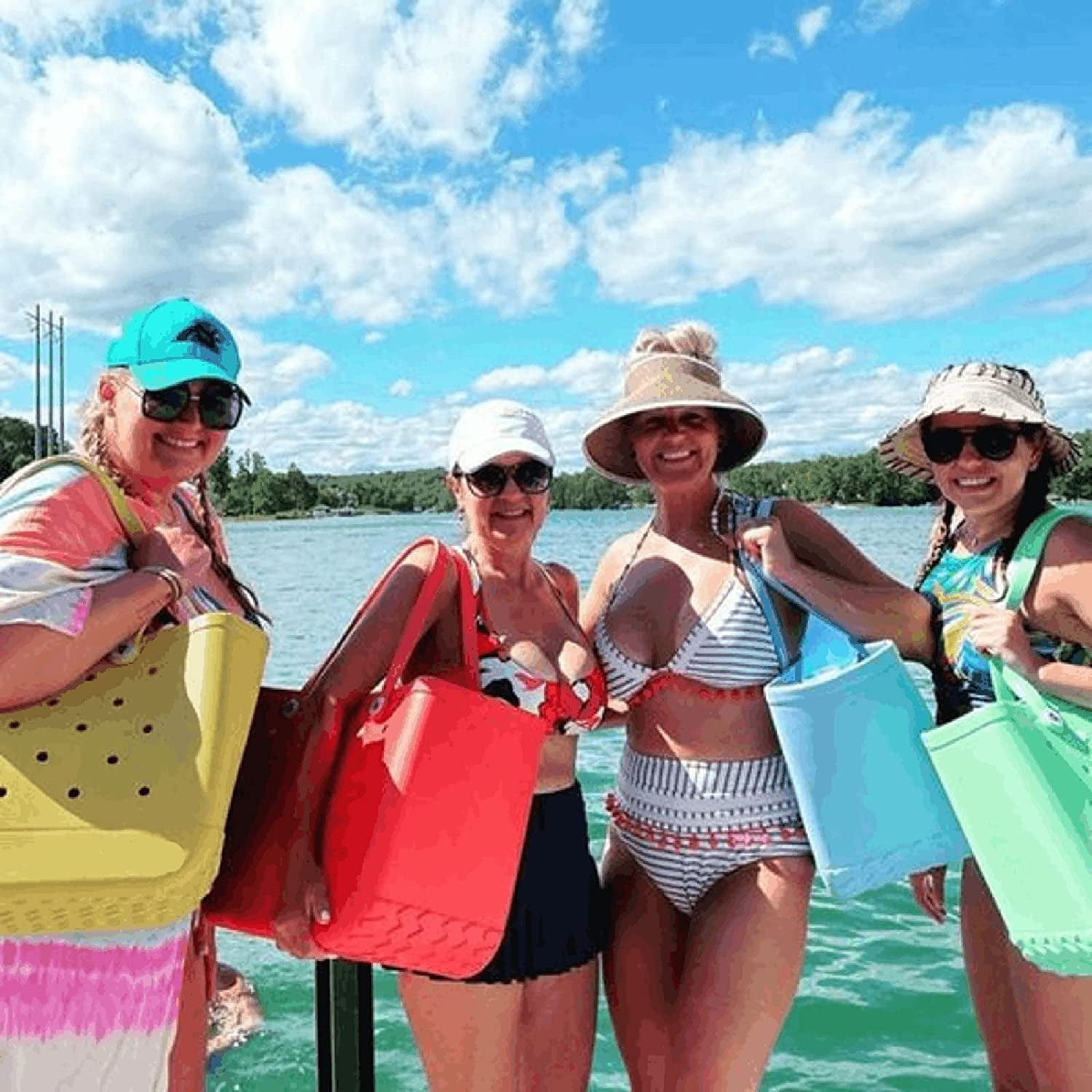 Mini Rubber Summer Beach Bag, Waterproof and Washable Travel Outdoor Tote Bag, Handbag, Swimming Sports Portable Storage Bag,SUN/UV Protection