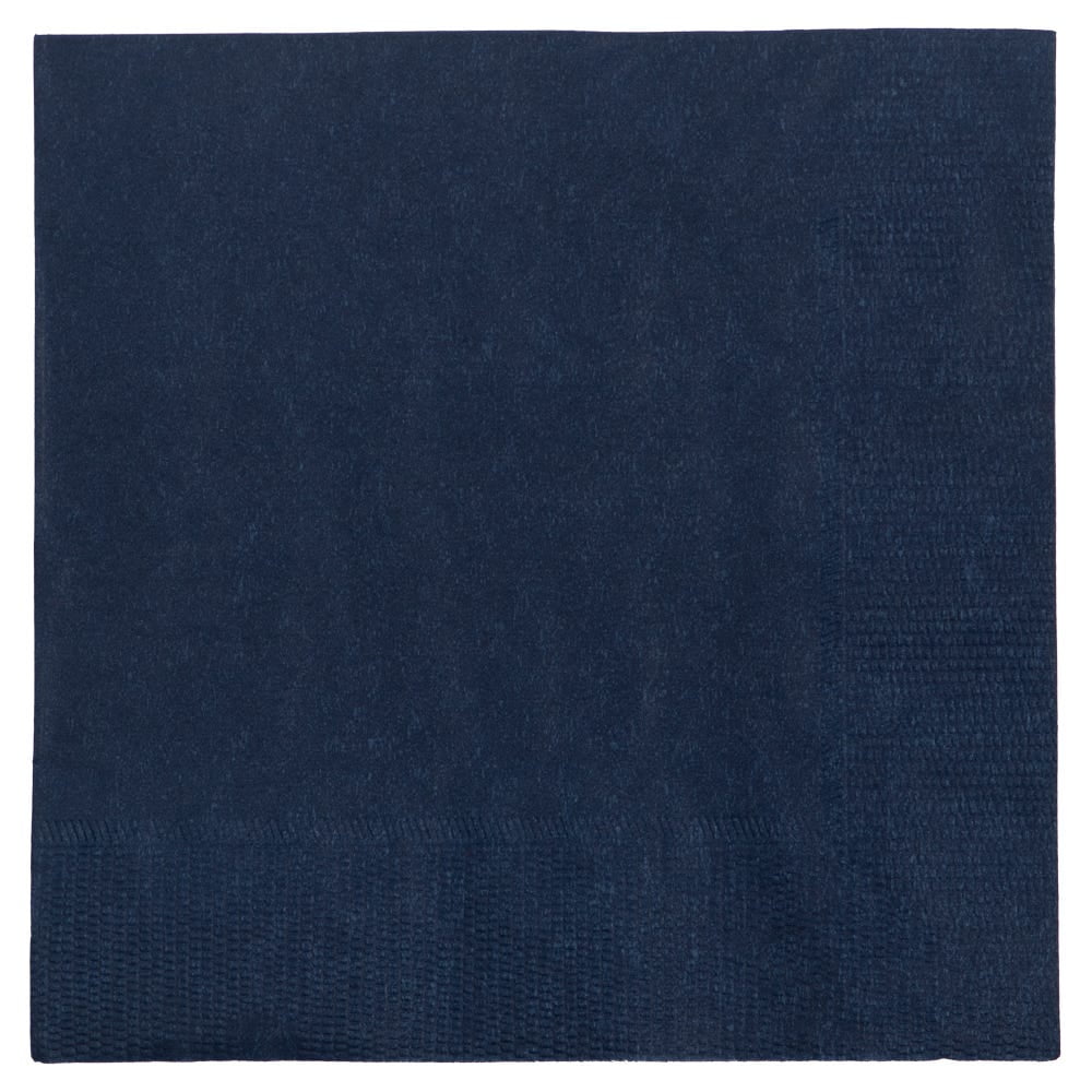 JAM Paper Small Beverage Napkins, 5 x 5, Navy Blue, 50/Pack