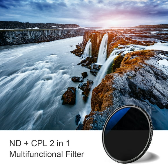 Mistaha K&F CONCEPT 2-in-1 Ultra Clear 62mm Neutral Density Filter ND8 Circular Polarizing CPL Filter