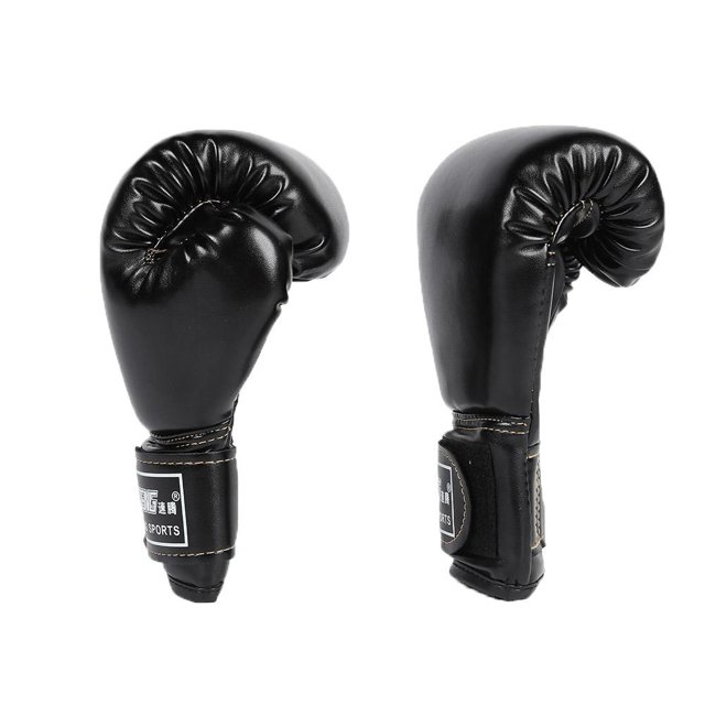 2 uds guantes de combate de entrenamiento de boxeo guantes de Kickboxing de cuero para niños (negro) Likrtyny Para estrenar