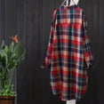 thumbnail image 5 of Caqnni Flannel for Women 2024 Fall Fashion Long Sleeve Plaid Button Up Shirts Shacket Blouse Top with Pockets (Red,XXL), 5 of 5