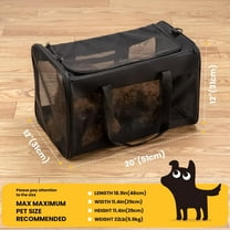 Soft-Sided  for Dogs & Cats, 20lb Capacity, 4-Sided Mesh, Collapsible Travel Bag, Black