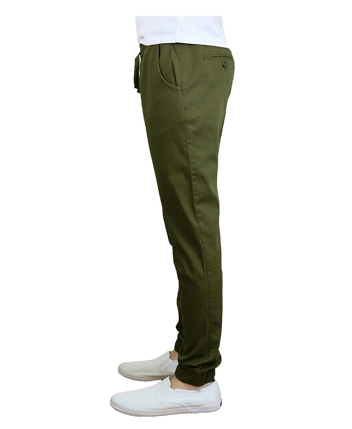 Galaxy By Harvic Men's Basic Stretch Twill Joggers Green Size Large