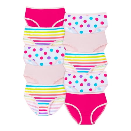 Little Star Organic Girls Briefs Panty  10 Pk  Size 4-14