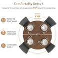 thumbnail image 5 of Leovanni 48inch Round Dining Table Set for 4 Modern Solid Wood 5-Piece Kitchen & Dining Room Set with Upholstered Chairs Pedestal Base, Walnut, 5 of 7