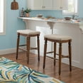thumbnail image 3 of Linon Martha 30" Backless Bar Stool, Walnut/Natural, 3 of 9