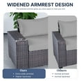 thumbnail image 4 of ALAULM 6 Pieces Patio Conversation Set, Outdoor Sectional PE Rattan Wicker Furniture Seat,Gray, 4 of 8