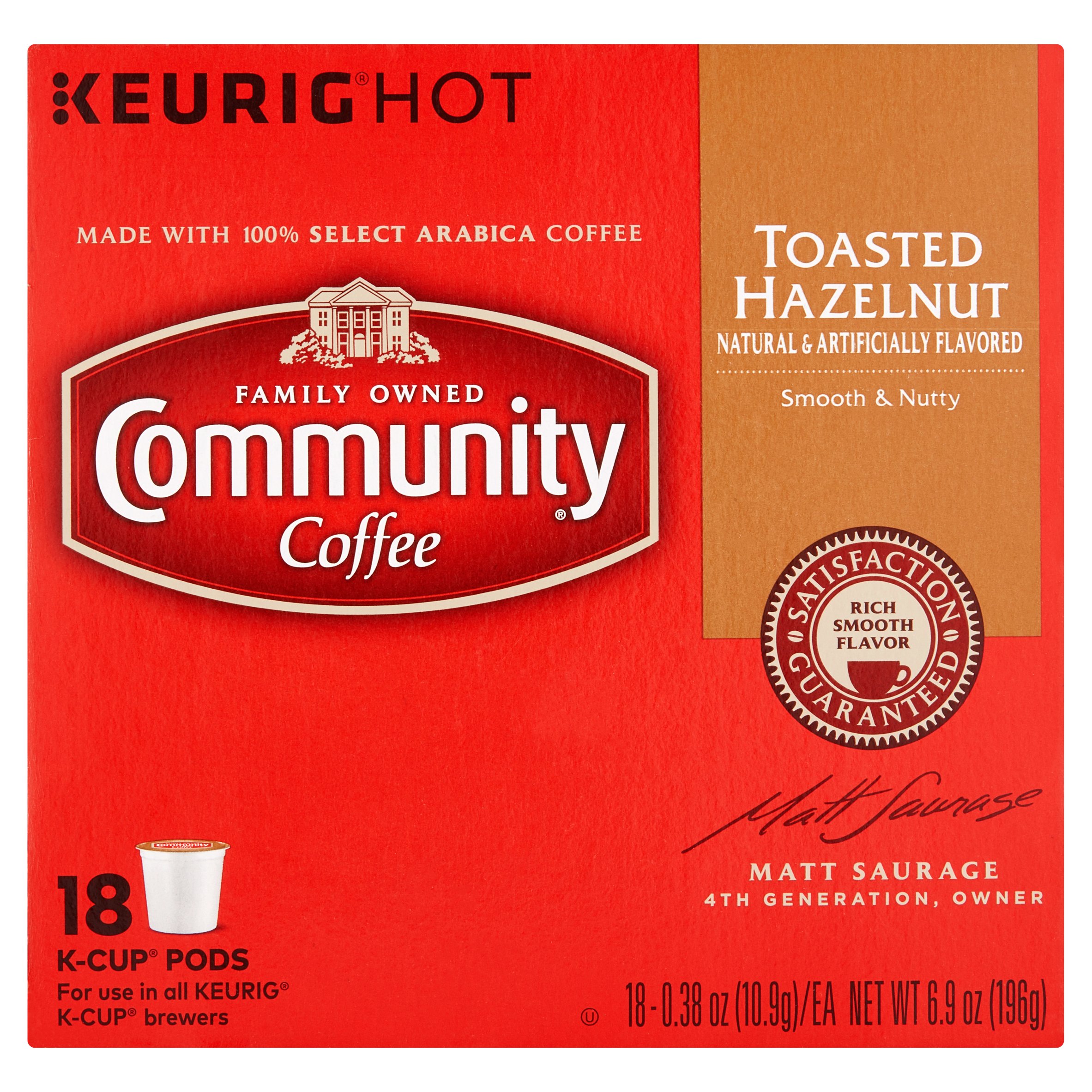 Community® Coffee Toasted Hazelnut Flavored Single Serve Pods, Medium