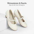 thumbnail image 4 of DREAM PAIRS Girls Dress Shoes Low Heels for Little Big Girl Mary Jane Shoes with Pearl Rhinestones Flower Girl Pumps Princess Wedding Party, 4 of 6