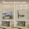 thumbnail image 4 of ONKRON TV Wall Mount for 42 - 110 Inch Flat and Curved Screen TVs up to 220 lbs - Swivel and Tilt Full Motion TV Mount - Articulating TV Mount (40" Extension), Max VESA 800x600mm, Black, 4 of 11