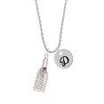 thumbnail image 2 of Delight Jewelry Silvertone Small Tassel Silvertone Script Initial Disc - D - Charm Necklace, 20"+3", 2 of 4