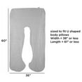 thumbnail image 3 of Lavish Home U-Shaped Cotton Full Body and Maternity Pillow Cover for Adult (Gray), 3 of 5