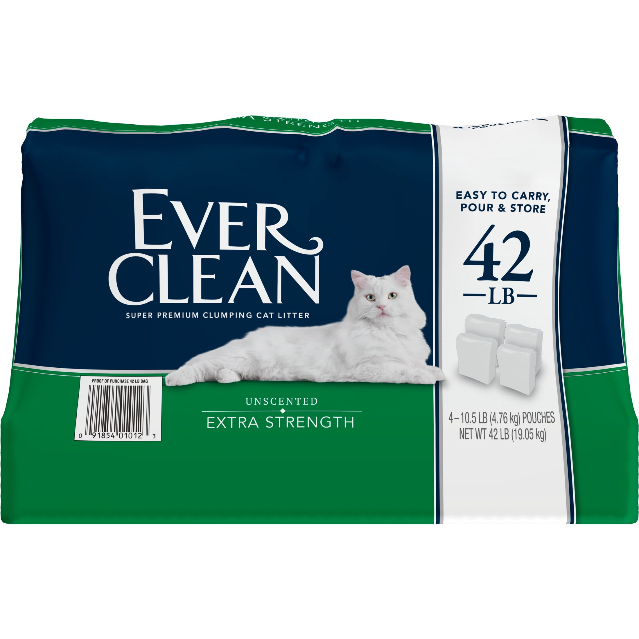 Ever Clean Extra Strength Clumping Cat Litter, Unscented, 42 Pounds