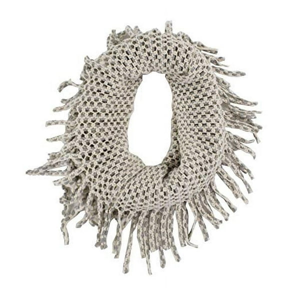 StylesILove Womens Winter Warm Solid Mini Tube Infinity Scarf With Fringe
