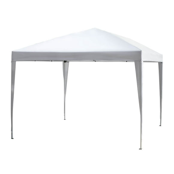 Outsunny 10x10ft Folding Pop Up Tent Outdoor Gazebo Canopy with Carrying Bag, White