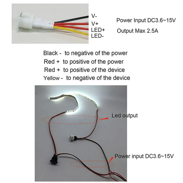 2 Pcs Interrupteur Variateur Tactile DC3.7V 5V 12V Variateur Progressif Capteur pour Lumière LED, RV, Armoire, Garde-Robe et Bande