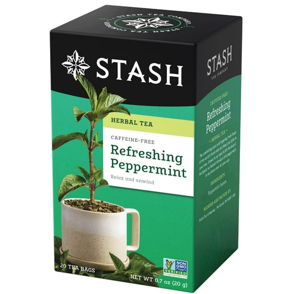 Pack of 6, Stash Tea Refreshing Peppermint Herbal Tea, 20 bg - 0.7 oz