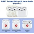 thumbnail image 2 of Compatible with AirPods 3rd Gen Clear Case,Cute Cartoon Flower Earphone Cover with Floral Keychain, Soft Transparent TPU Protective Case for AirPod 3 for Girls Women-White, 2 of 13