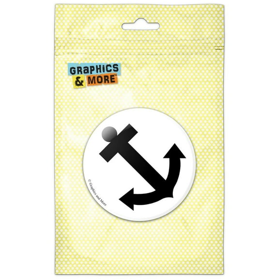 Anchor Boat Sailing Black Pinback Button Pin Badge