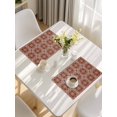 thumbnail image 5 of Brown Boho Placemats Set of 6, Retro Farmhouse Abstract Floral Motifs Placemats for Dining Table, Place Mats for Kitchen Tabletop, Waterproof Wipeable Dining Table Mats Set, 5 of 9
