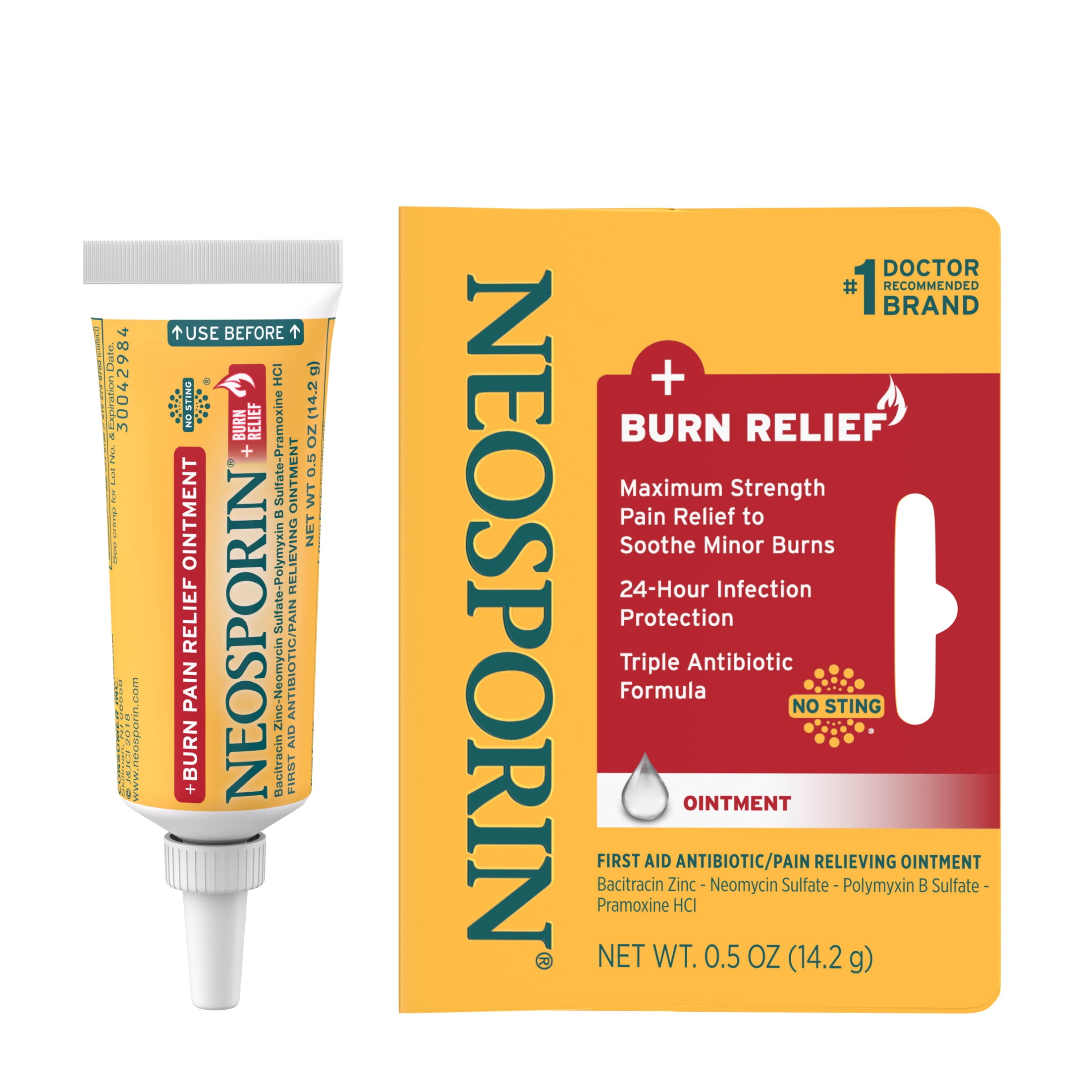 Neosporin + Burn Relief First-Aid Triple Antibiotic Ointment, .5 oz