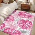 thumbnail image 5 of Rectangle Area Rug 4x6ft,Tropical Palm Leaf Pink Washable Carpet Non-Slip Runner Accent Rugs Indoor Floor Mat for Bedroom Living Room Decor,Tortoise Leaves Seamless, 5 of 9