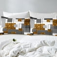 thumbnail image 4 of YST Abstract Geometric Bedding Full Orange Glitter Bling Sequins Check Bed Sheets,Black Grey Geometry Stripes Grids Sheet Set Starry Sky Stars Fitted Sheet + Flat Sheet + 2 Pillow Cases, 4 of 5