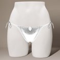 thumbnail image 2 of Ruimatai Women's Sexy Lingerie Thong Underwear Low Waist Tie Dazzling Color T-back Panties Comfortable Soft Breathable for Daily Wear & Couples, 2 of 4