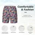 thumbnail image 6 of Picia Skull flower leaf Plaid pattern Mens Swim Trunks with Compression Liner Stretch Beach Shorts Quick Dry with Zipper Pockets No-Chafing Board Shorts-X-Large, 6 of 9