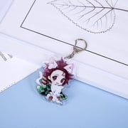 ZILEFSILK 11PCS Cute Anime Demon Slayer Keychain Acrylic Key Chain Figure Set Merch